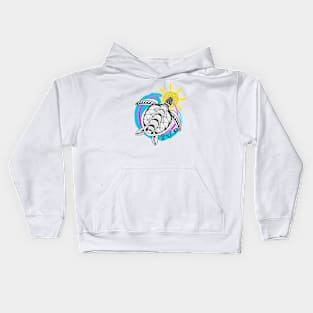 Tribal line Art Turtle / Baybayin word Tiyaga (Perseverance) Kids Hoodie